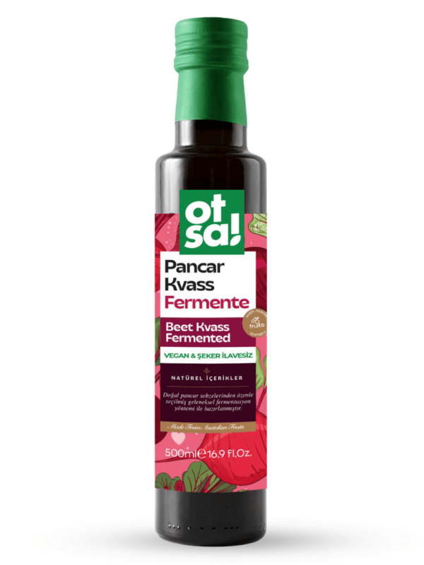 Otsa Fermente Pancar Kvass – Şeker İlavesiz Vegan İçecek 500 ml 12'li