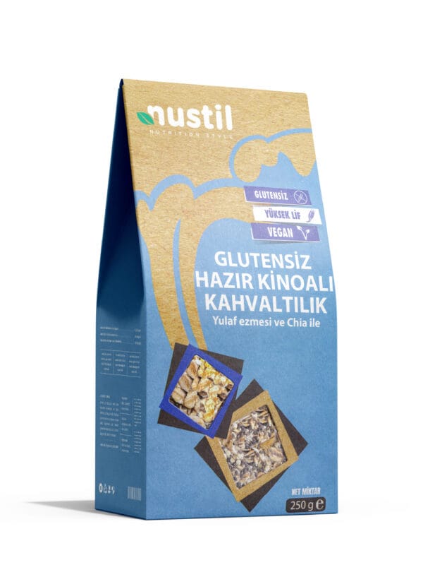 Nustil Glutensiz Hazır Kinoalı Kahvaltılık (Yulaf Ezmesi ve Chia ile) 250 g x 6 Adet
